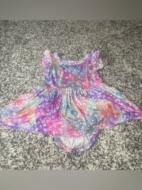 Little Sleepies Stardust Twirl Dress Bodysuit 18–24M Rainbow Stars Bamboo